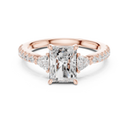 Radiant Cut Three Stone Diamond Engagement Ring