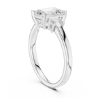 Emerald Cut Three Stone Diamond Engagement Ring