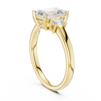 Emerald Cut Three Stone Diamond Engagement Ring