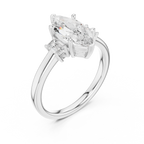 Marquise Cut Three Stone Diamond Engagement Ring