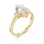Marquise Cut Three Stone Diamond Engagement Ring