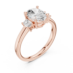 Oval Cut Three Stone Diamond Engagement Ring