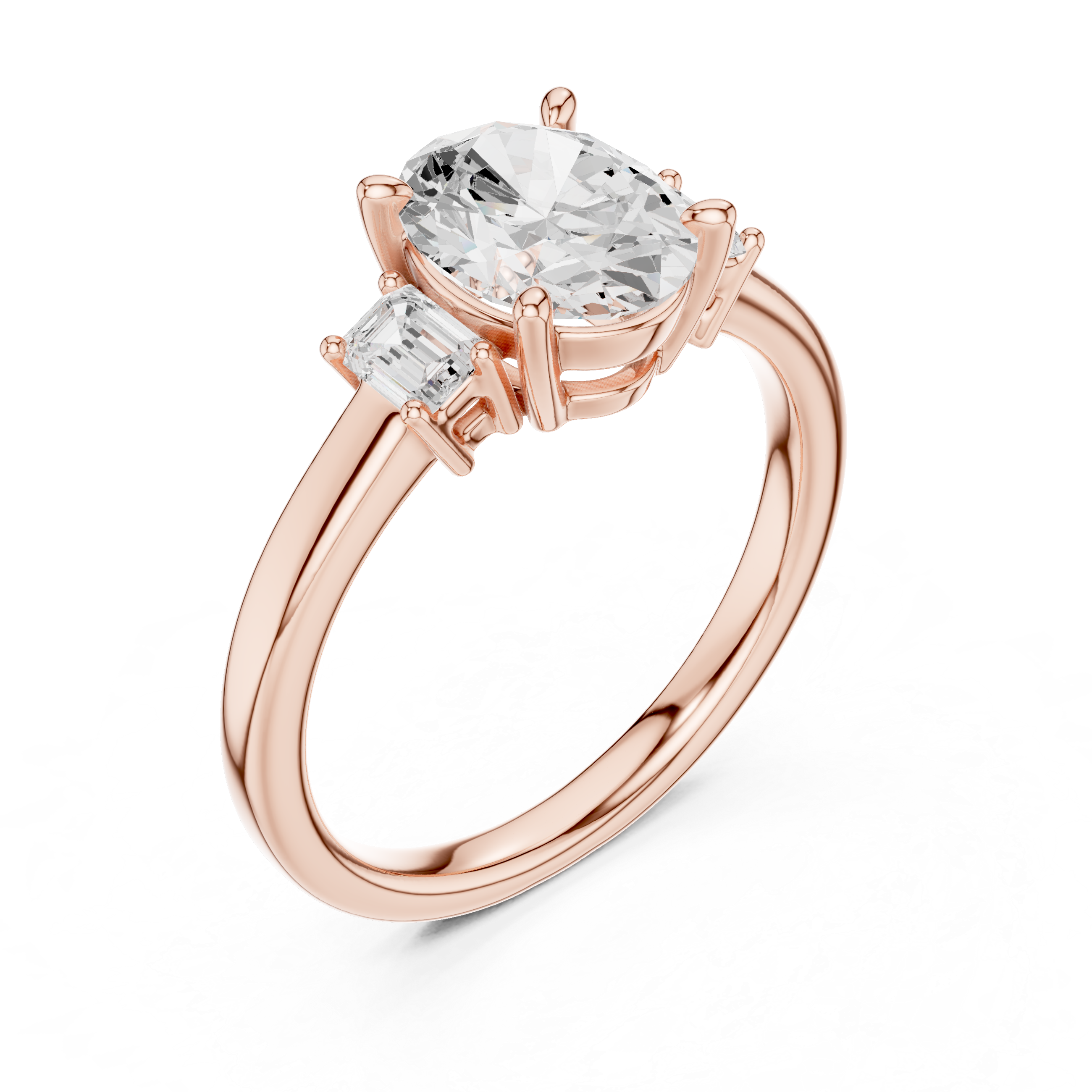 Oval Cut Three Stone Diamond Engagement Ring