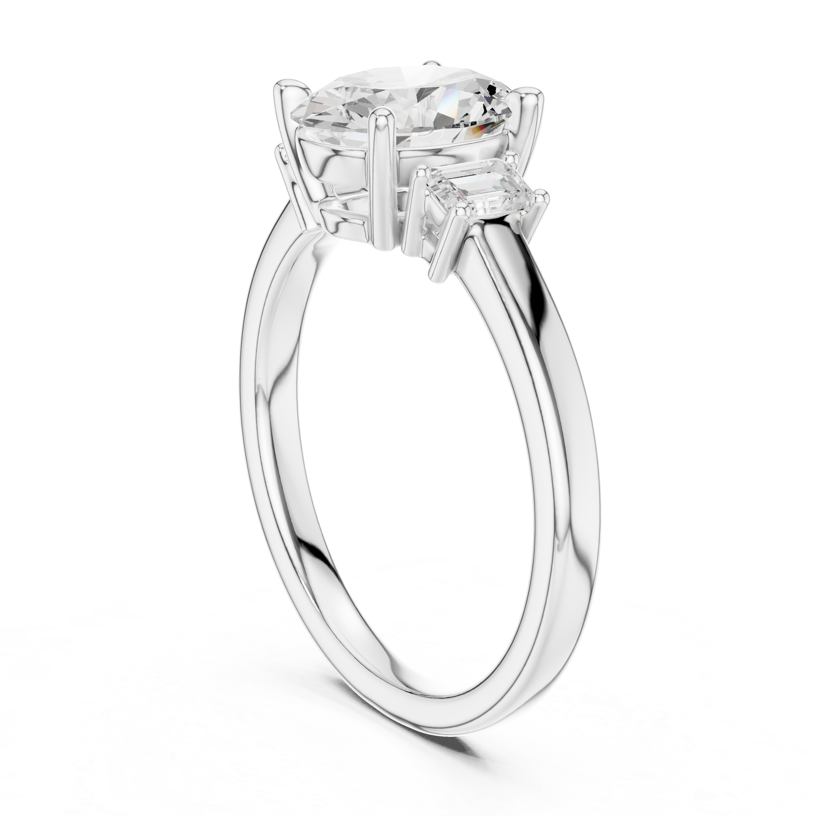 Oval Cut Three Stone Diamond Engagement Ring