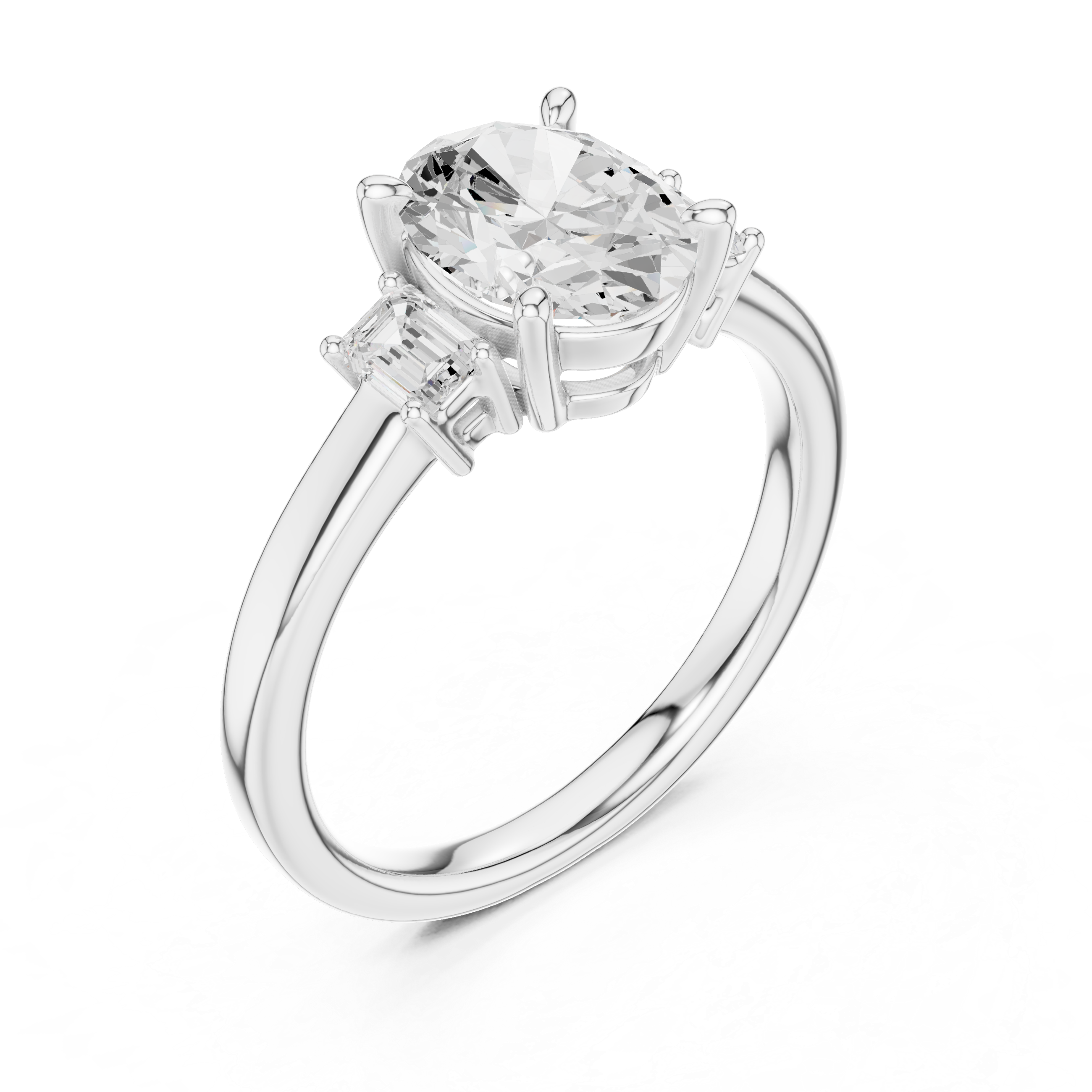 Oval Cut Three Stone Diamond Engagement Ring