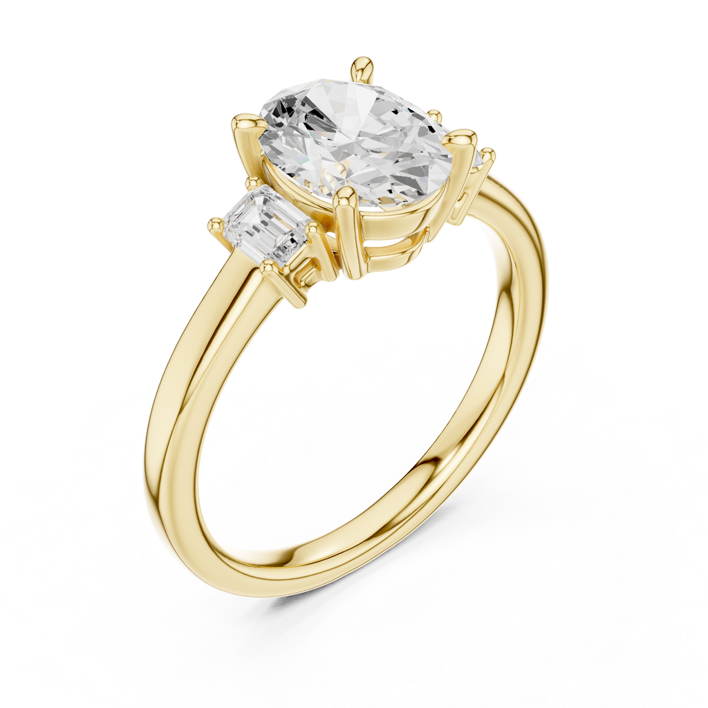 Oval Cut Three Stone Diamond Engagement Ring