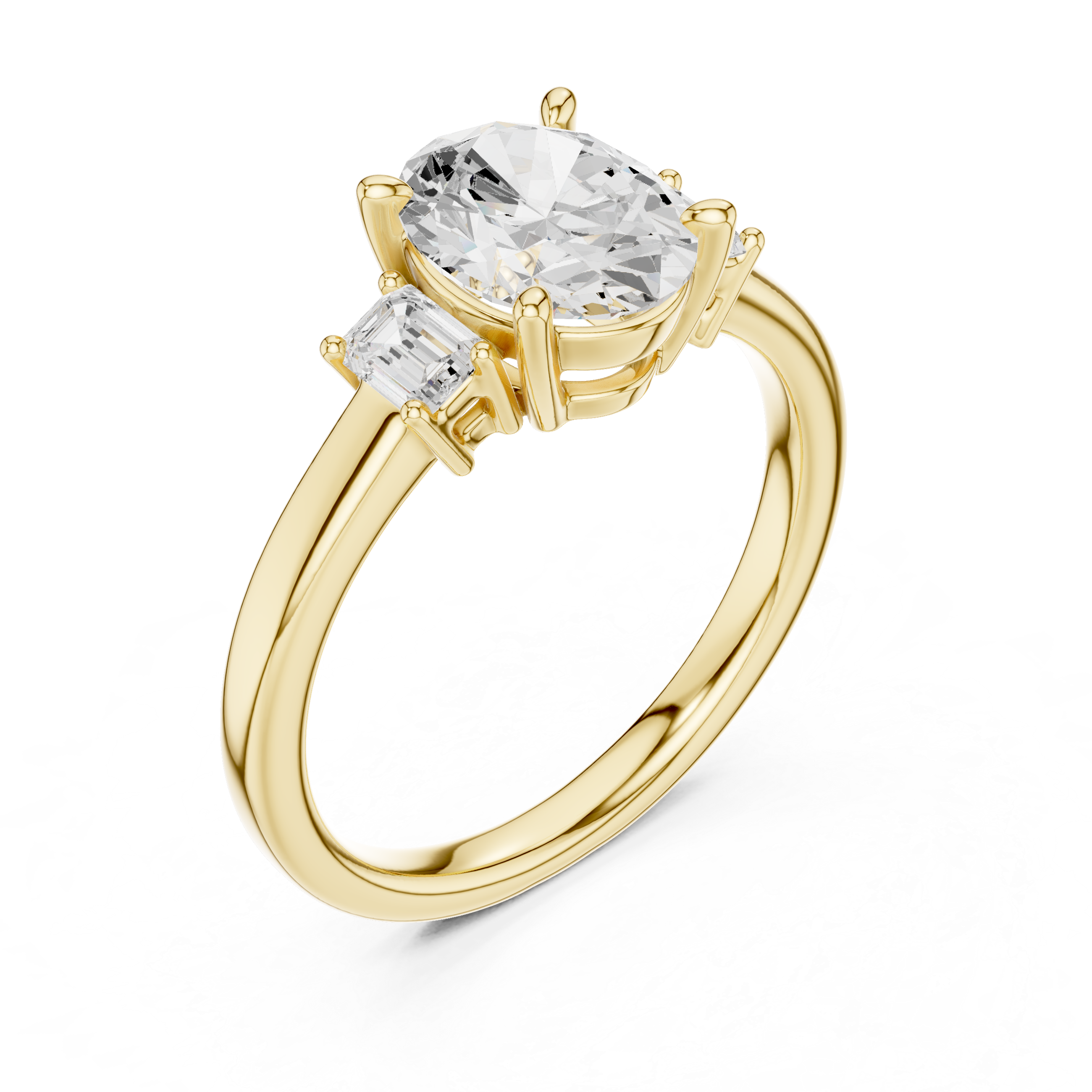 Oval Cut Three Stone Diamond Engagement Ring