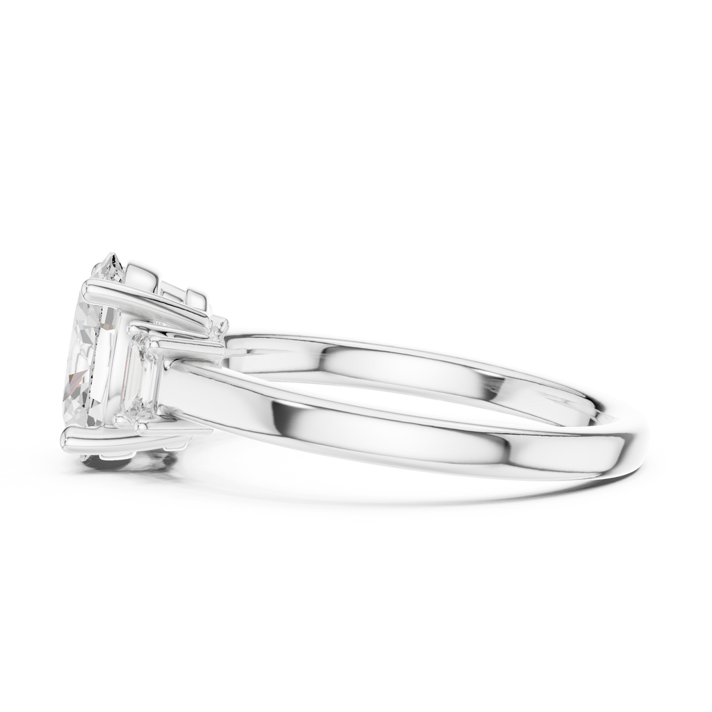 Oval Cut Three Stone Diamond Engagement Ring