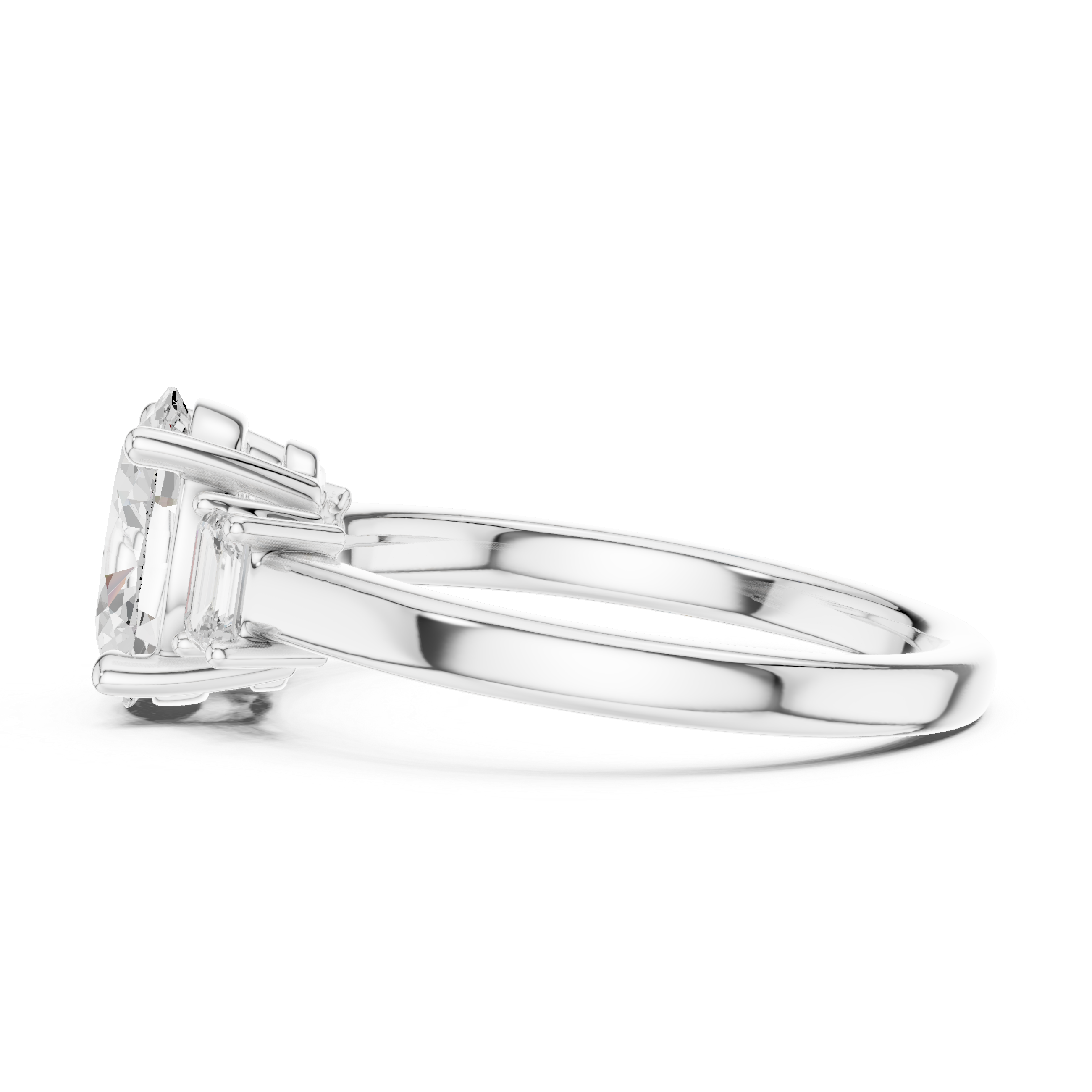 Oval Cut Three Stone Diamond Engagement Ring