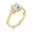 Princess Cut Three Stone Diamond Engagement Ring