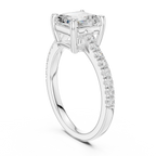 Asscher Cut Pavé Diamond Engagement Ring