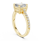 Asscher Cut Pavé Diamond Engagement Ring
