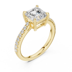 Asscher Cut Pavé Diamond Engagement Ring