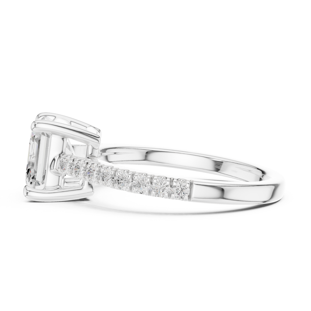 Asscher Cut Pavé Diamond Engagement Ring