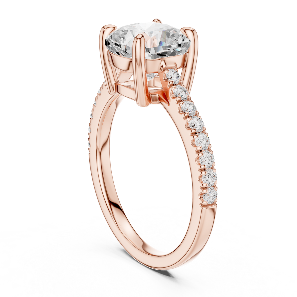 Cushion Cut Pavé Diamond Engagement Ring