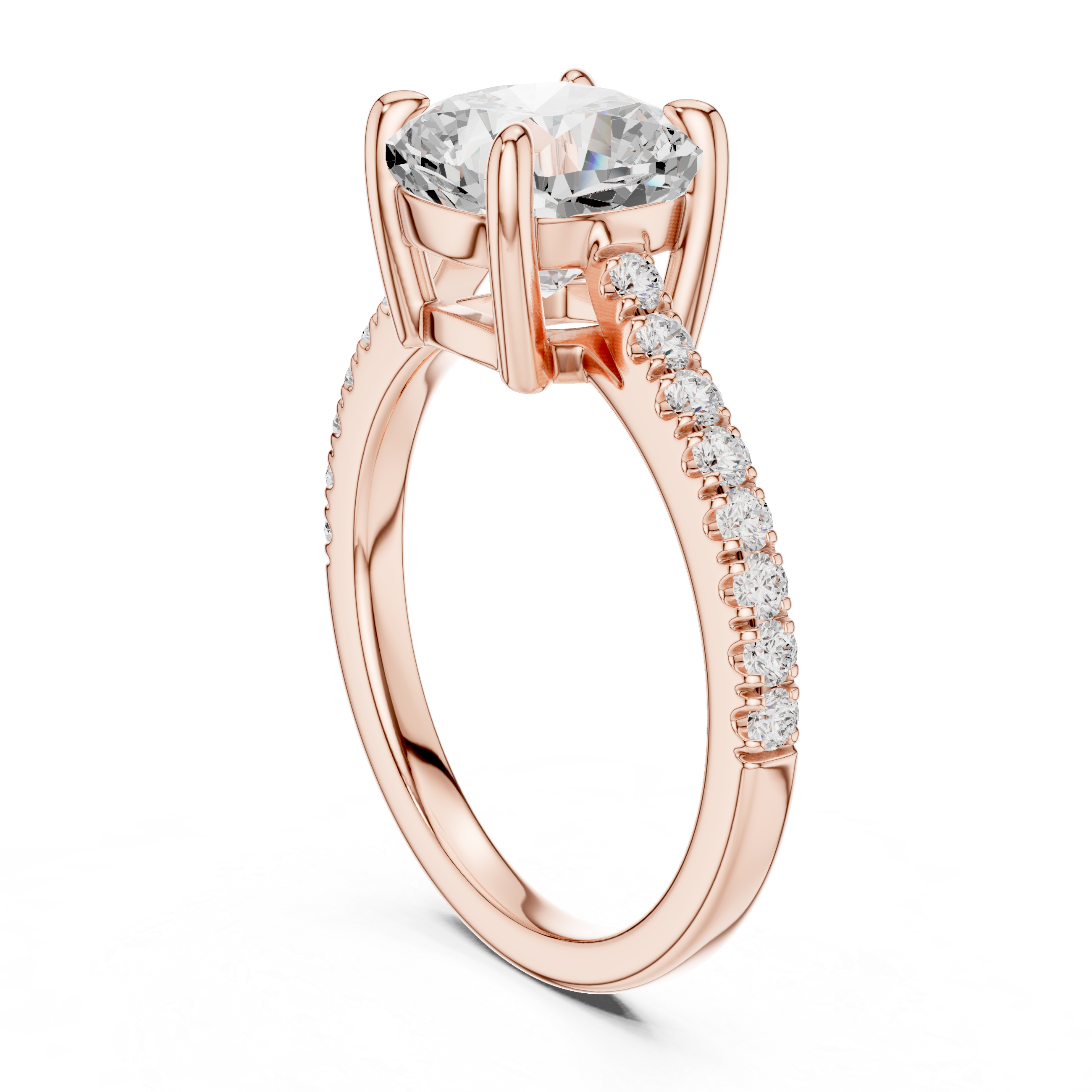Cushion Cut Pavé Diamond Engagement Ring