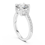 Cushion Cut Pavé Diamond Engagement Ring