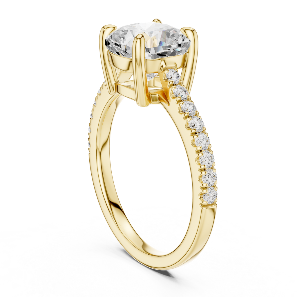 Cushion Cut Pavé Diamond Engagement Ring