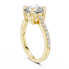 Cushion Cut Pavé Diamond Engagement Ring