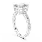 Emerald Cut Pavé Diamond Engagement Ring