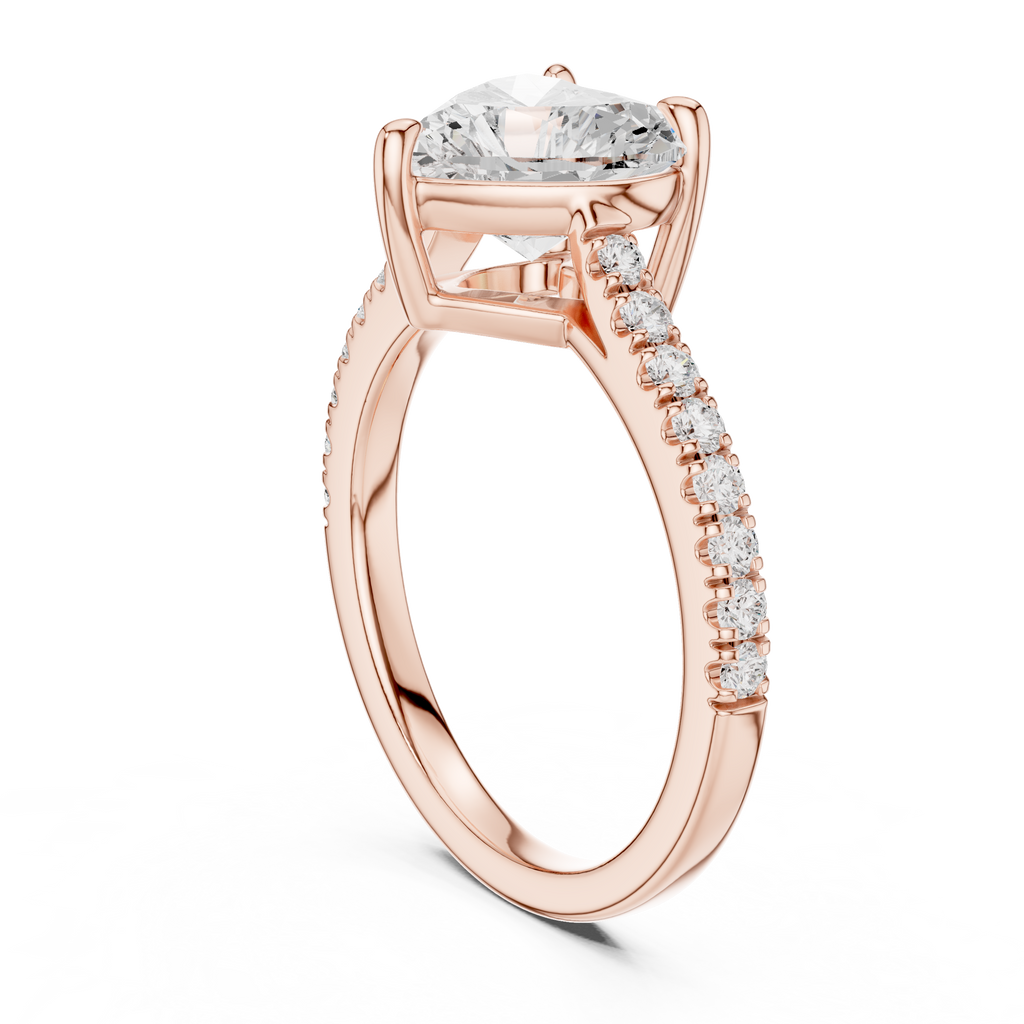 Heart Cut Pavé Diamond Engagement Ring