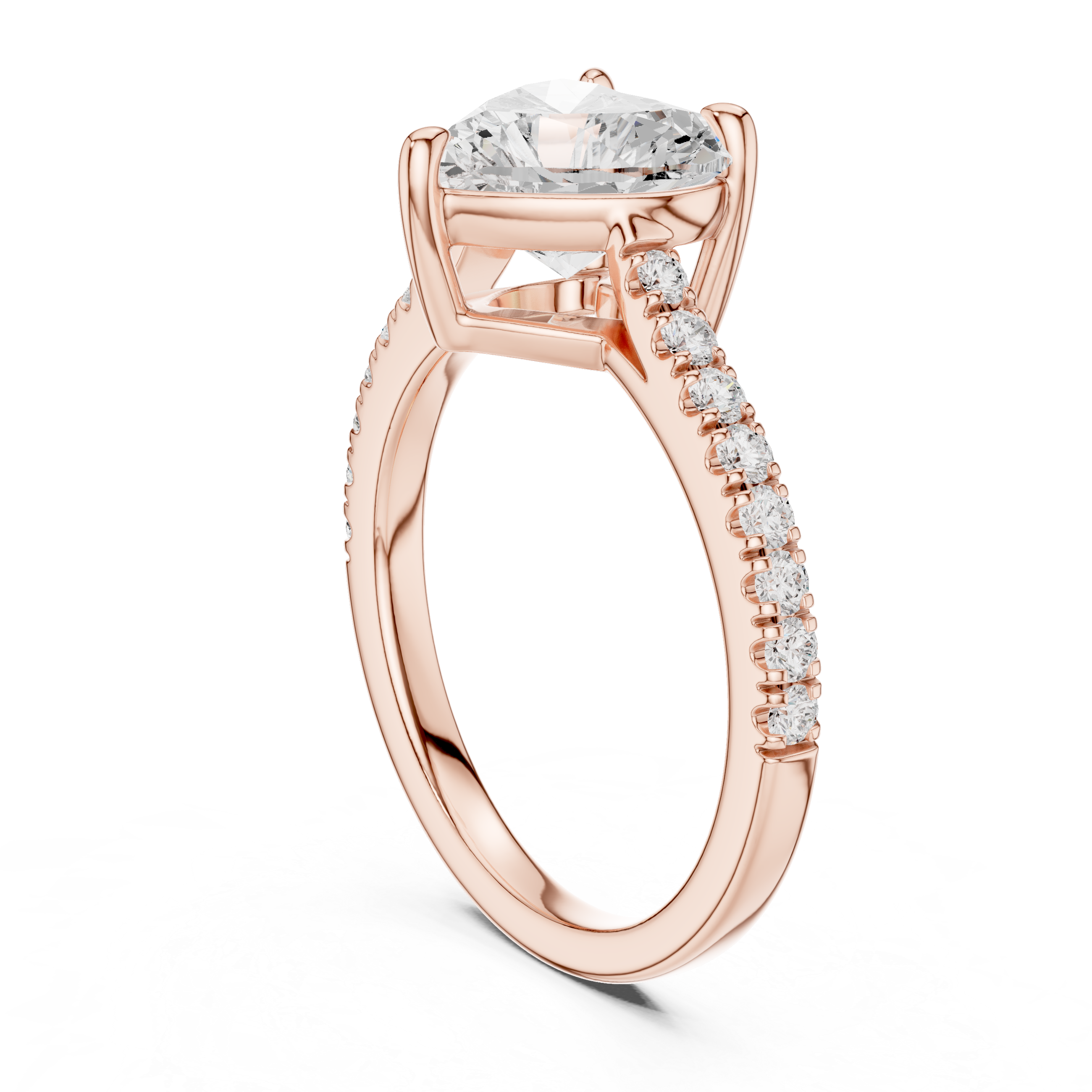 Heart Cut Pavé Diamond Engagement Ring