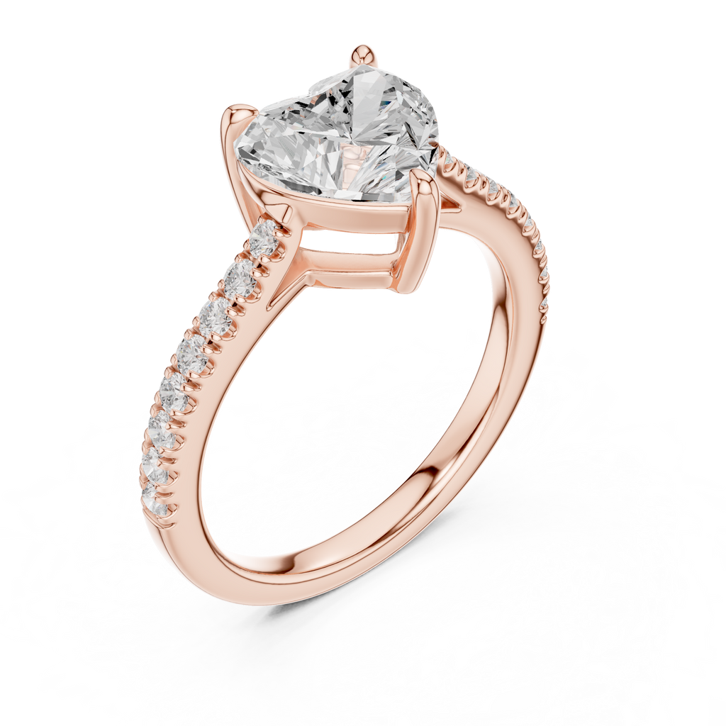 Heart Cut Pavé Diamond Engagement Ring
