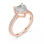 Heart Cut Pavé Diamond Engagement Ring