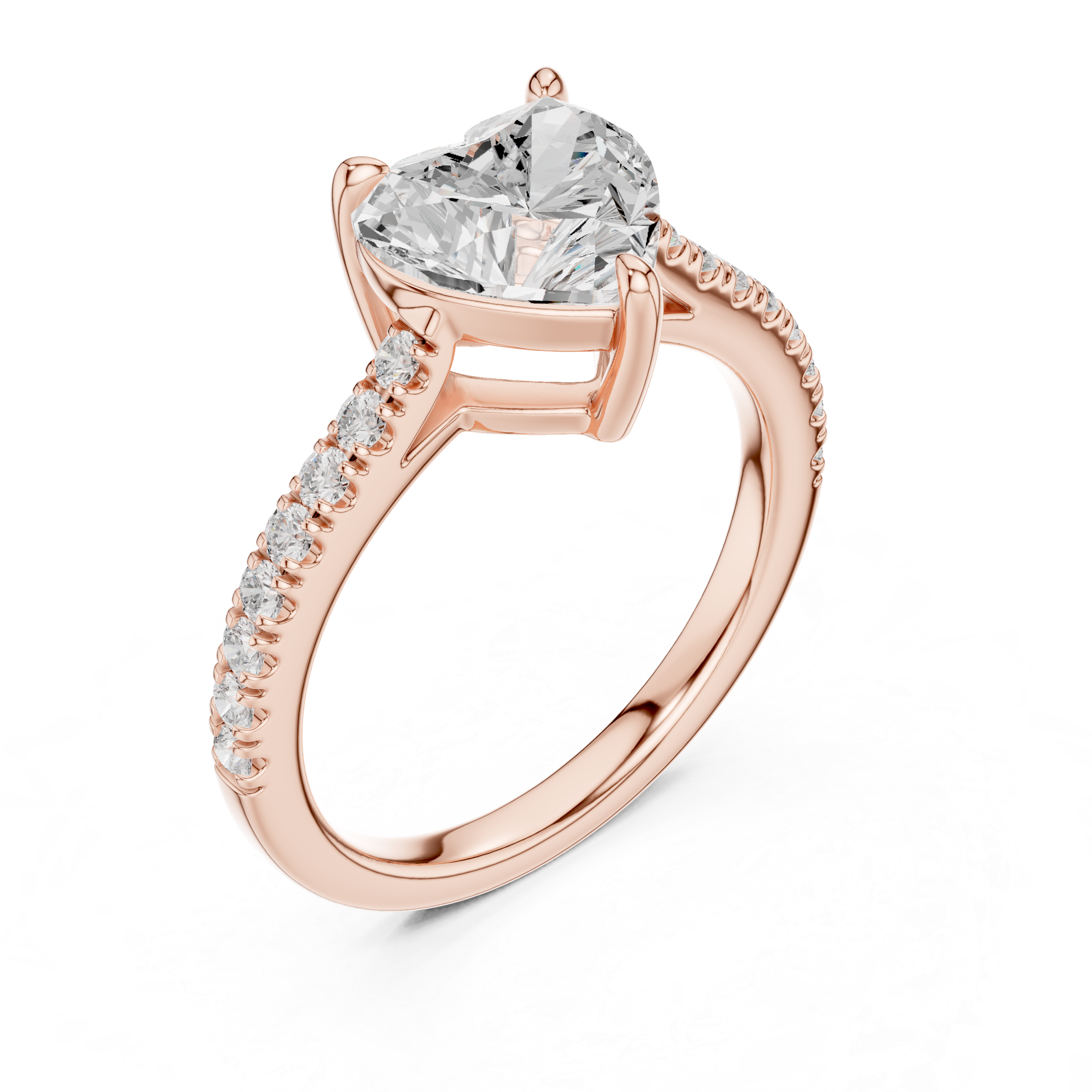 Heart Cut Pavé Diamond Engagement Ring