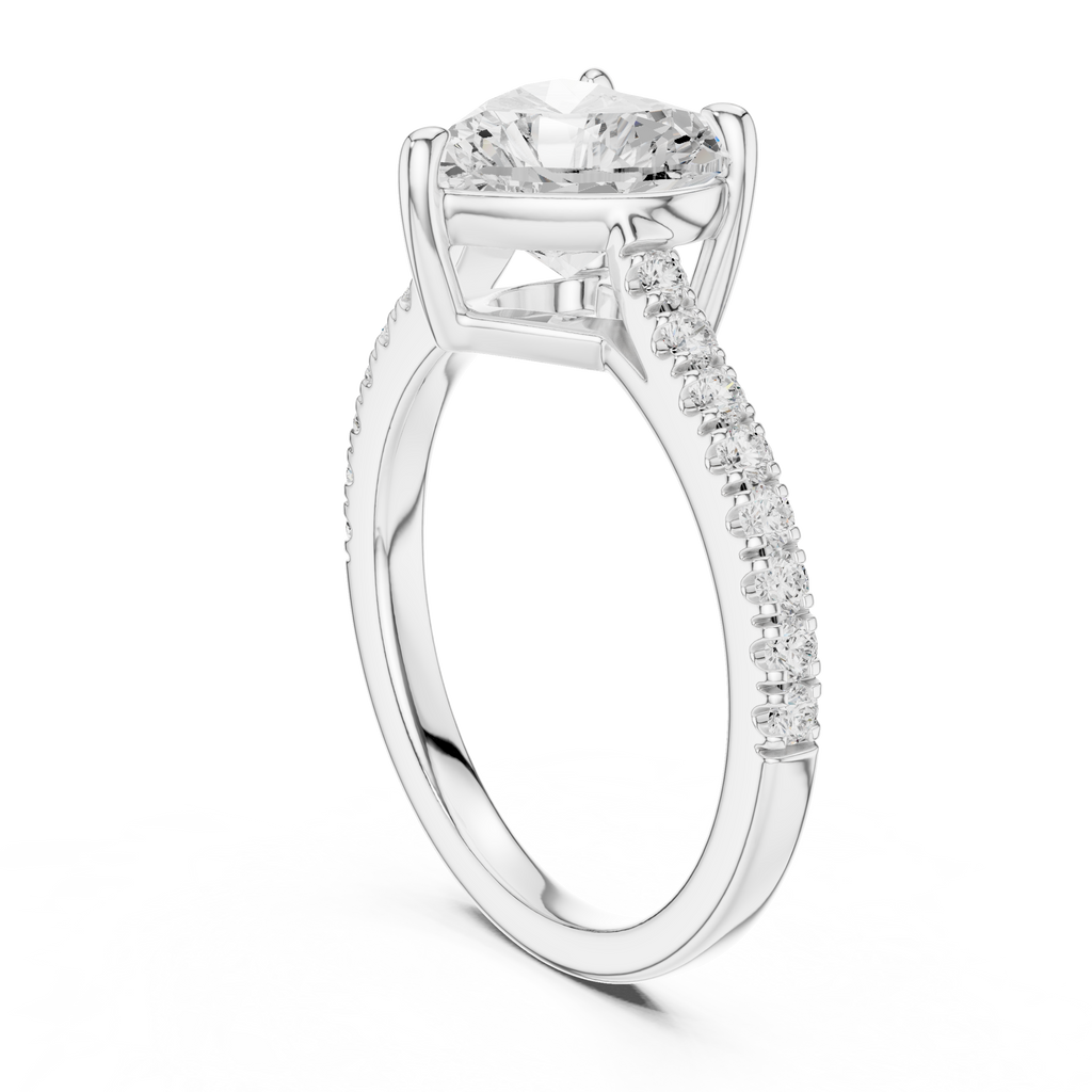 Heart Cut Pavé Diamond Engagement Ring
