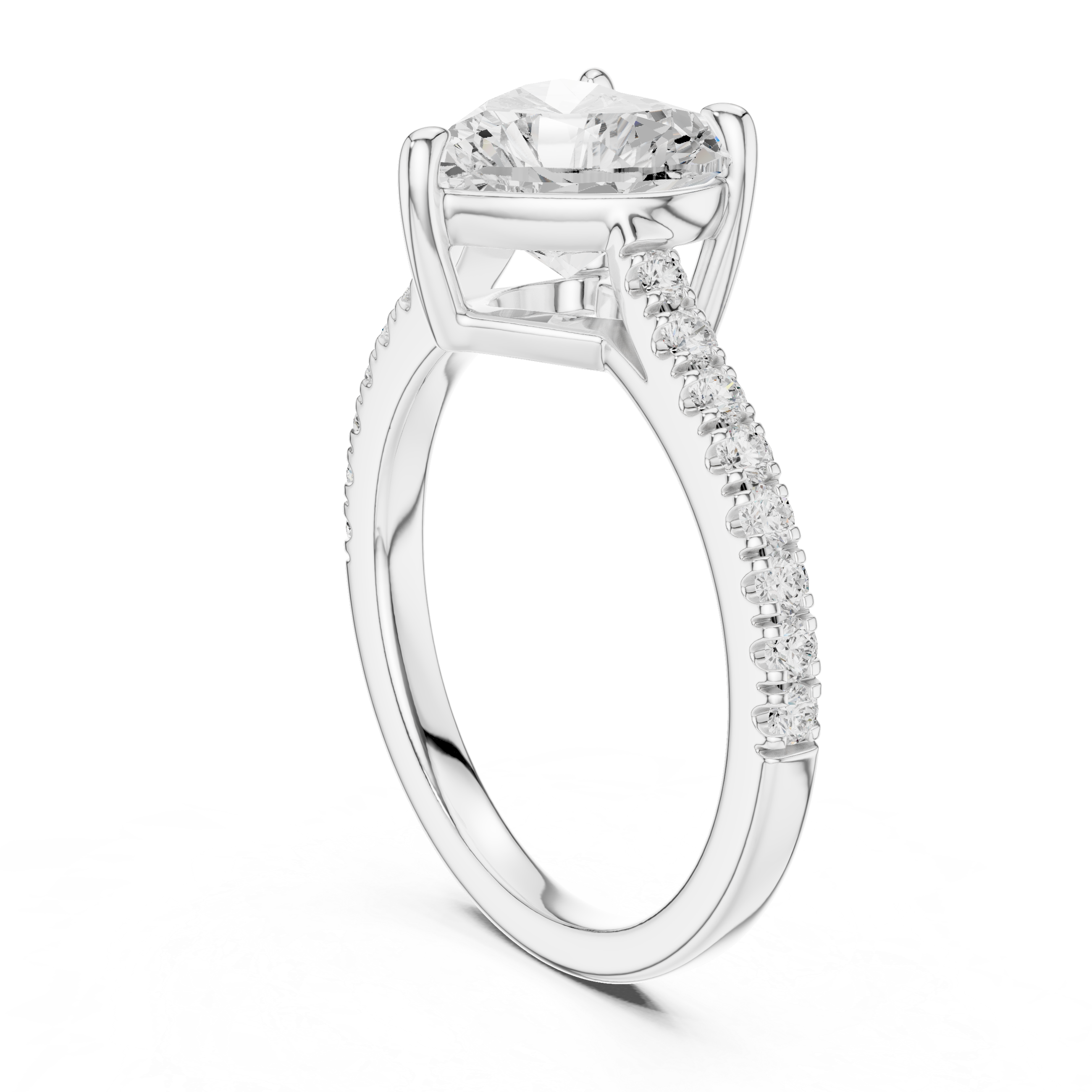 Heart Cut Pavé Diamond Engagement Ring