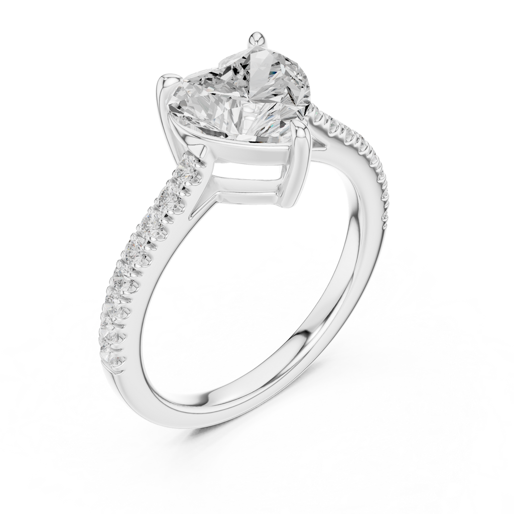 Heart Cut Pavé Diamond Engagement Ring