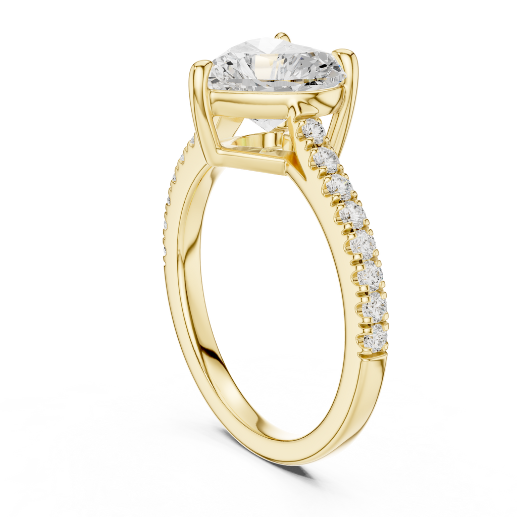 Heart Cut Pavé Diamond Engagement Ring