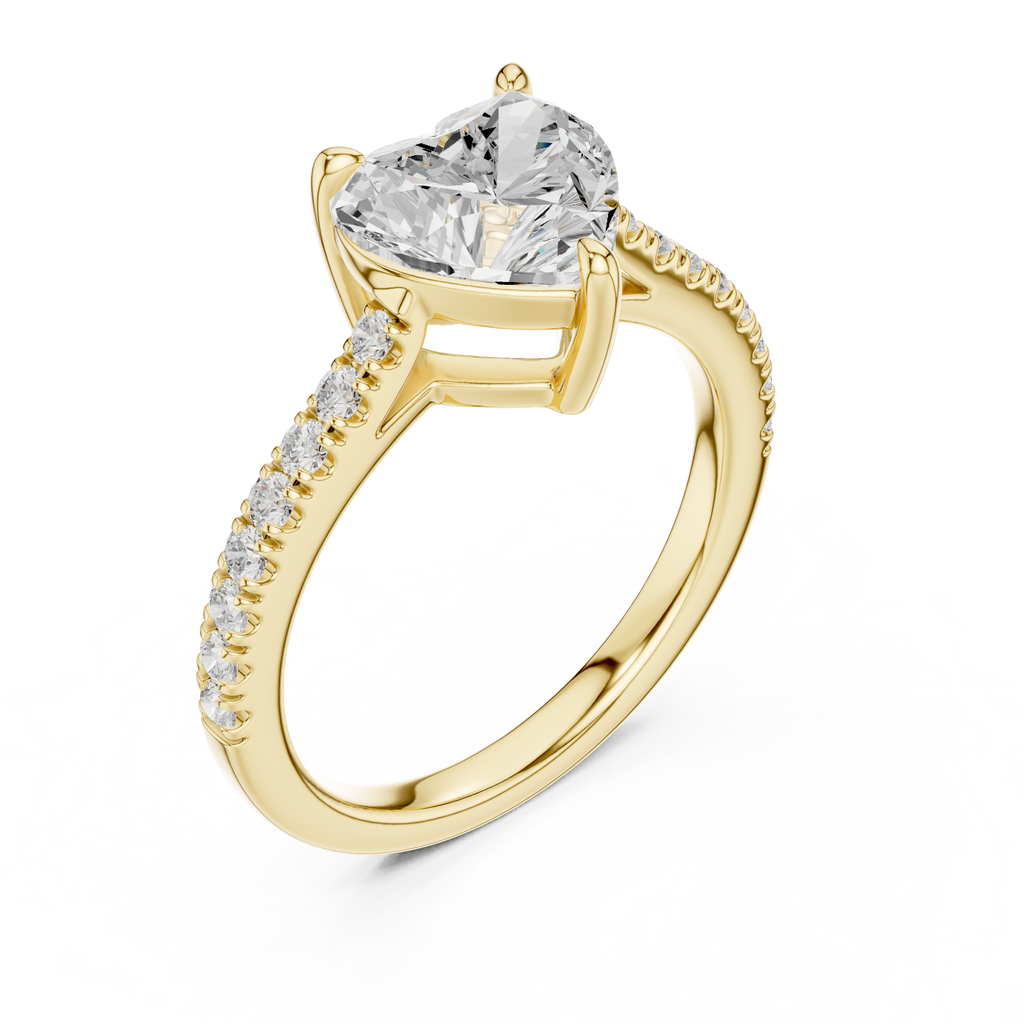 Heart Cut Pavé Diamond Engagement Ring