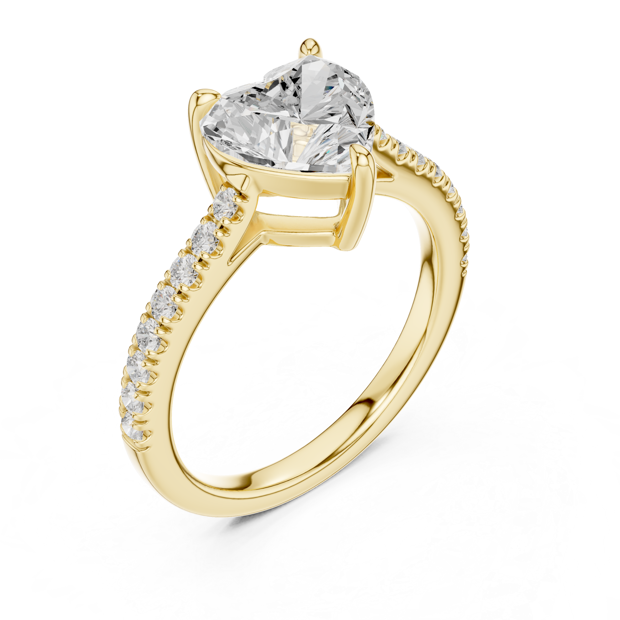 Heart Cut Pavé Diamond Engagement Ring