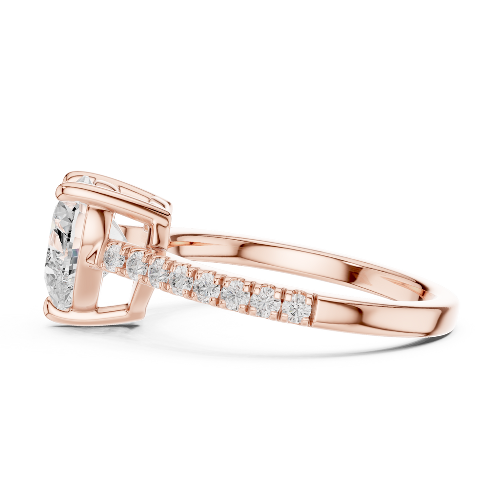Heart Cut Pavé Diamond Engagement Ring