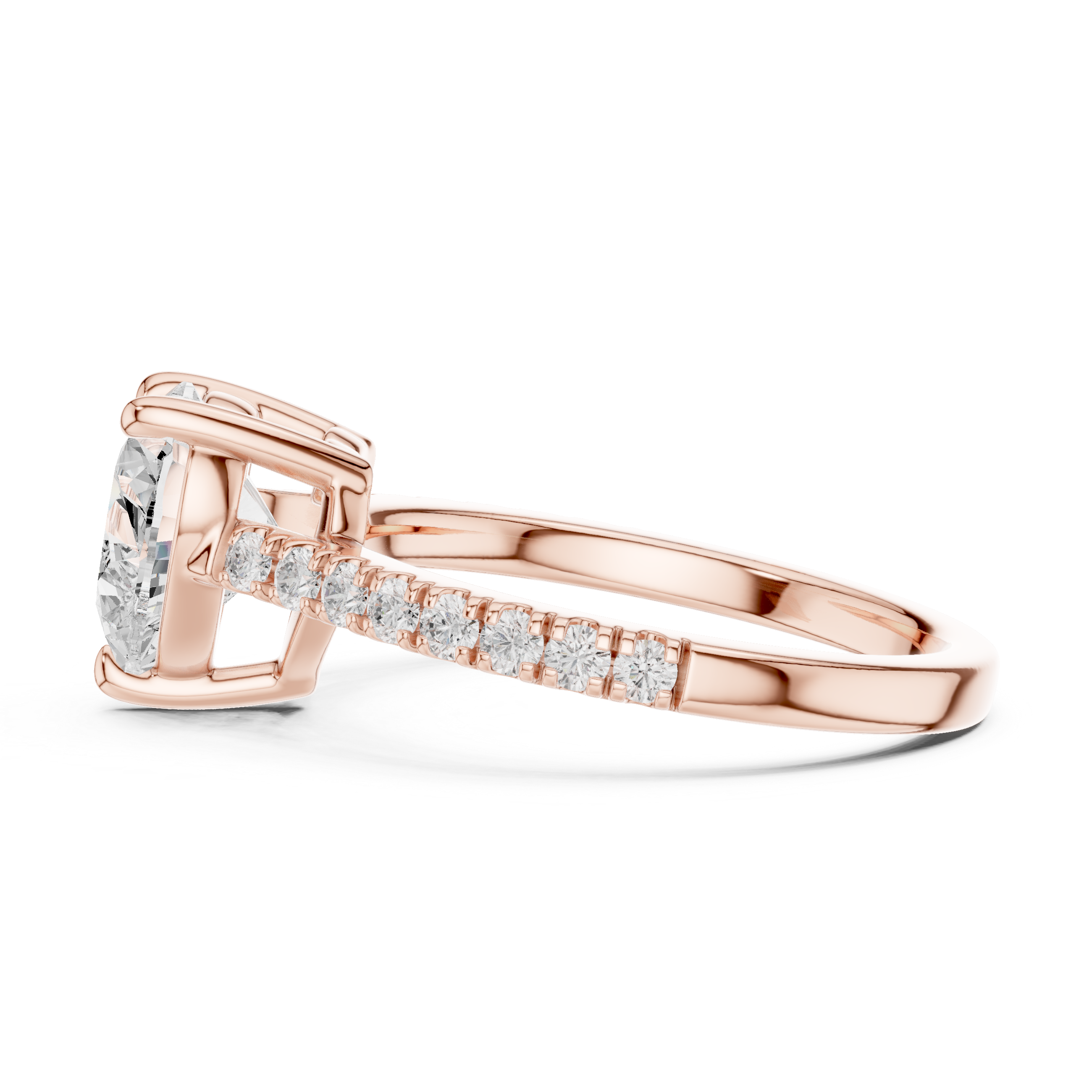 Heart Cut Pavé Diamond Engagement Ring