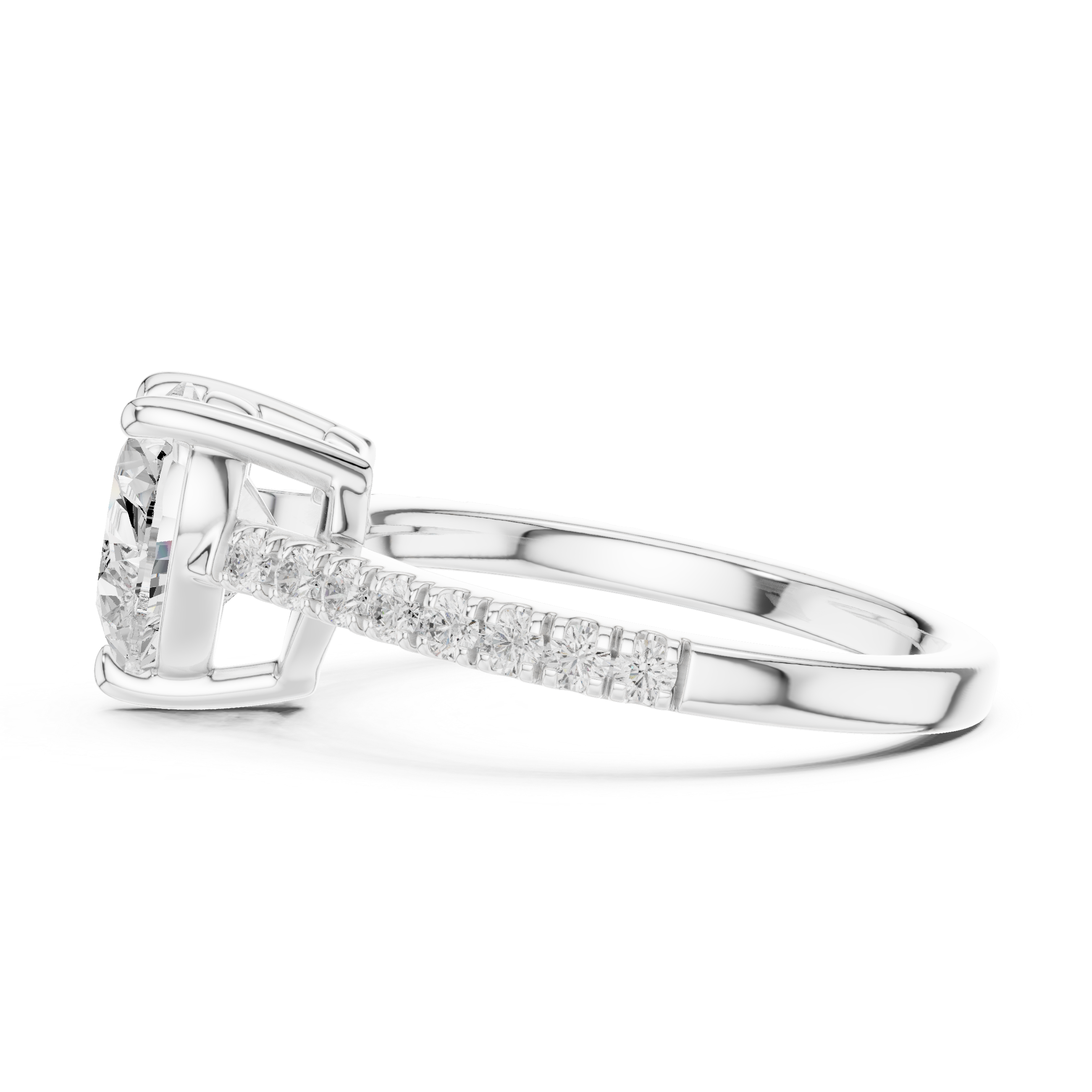 Heart Cut Pavé Diamond Engagement Ring