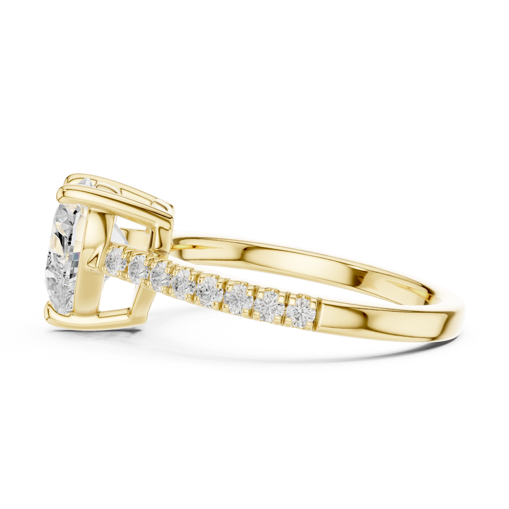 Heart Cut Pavé Diamond Engagement Ring