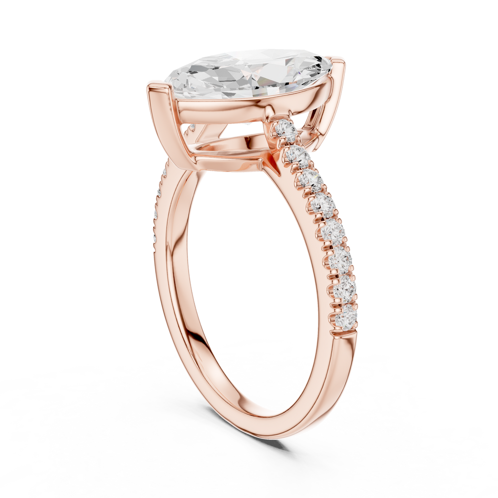 Marquise Cut Pavé Diamond Engagement Ring