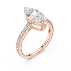 Marquise Cut Pavé Diamond Engagement Ring