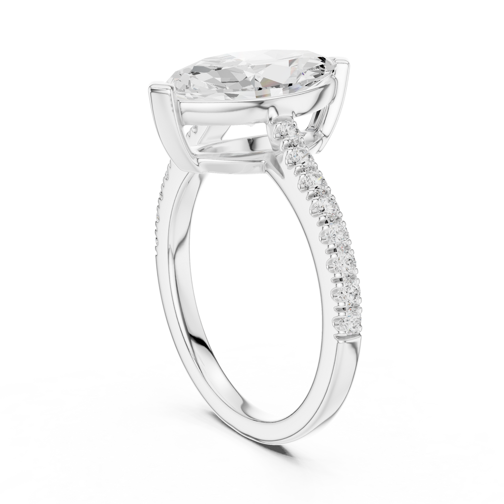 Marquise Cut Pavé Diamond Engagement Ring
