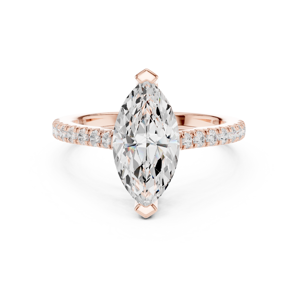 Marquise Cut Pavé Diamond Engagement Ring
