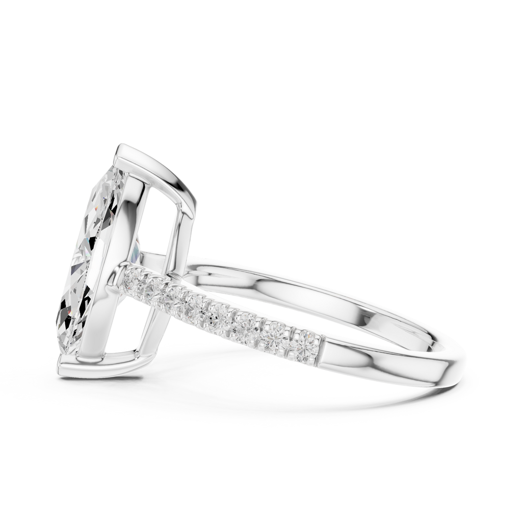 Marquise Cut Pavé Diamond Engagement Ring