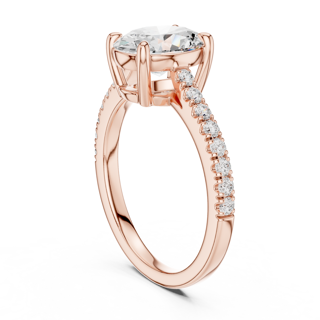 Oval Cut Pavé Diamond Engagement Ring