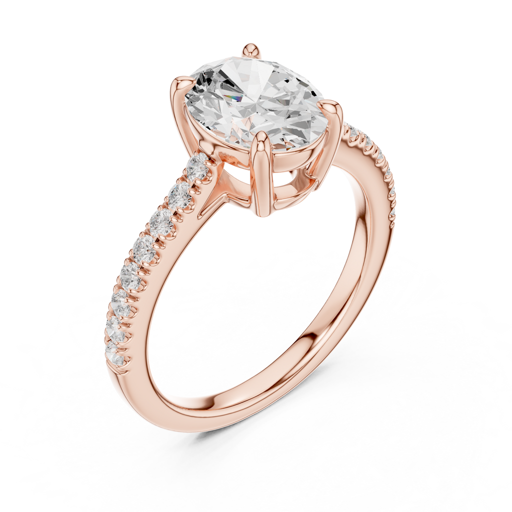 Oval Cut Pavé Diamond Engagement Ring