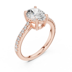 Oval Cut Pavé Diamond Engagement Ring