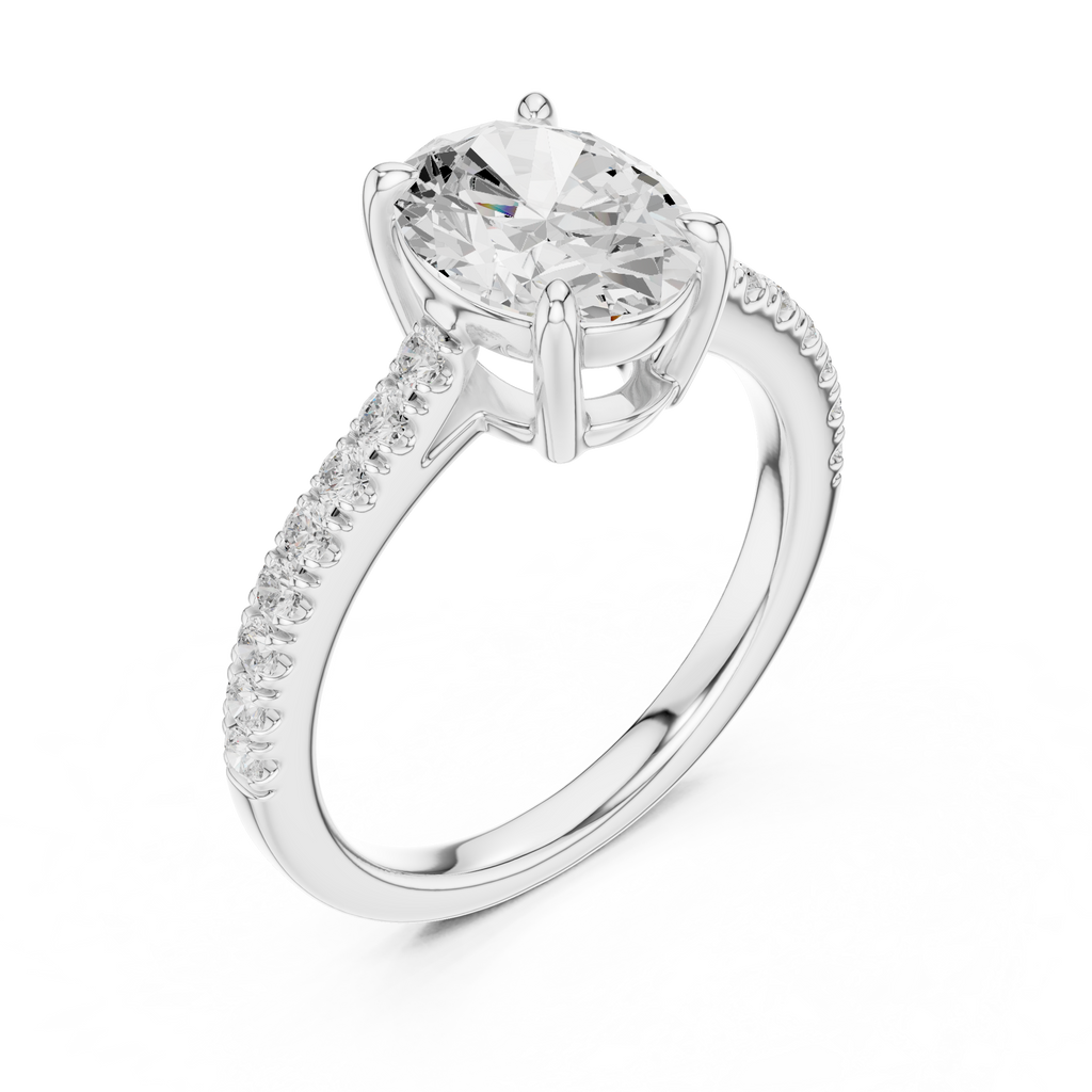 Oval Cut Pavé Diamond Engagement Ring