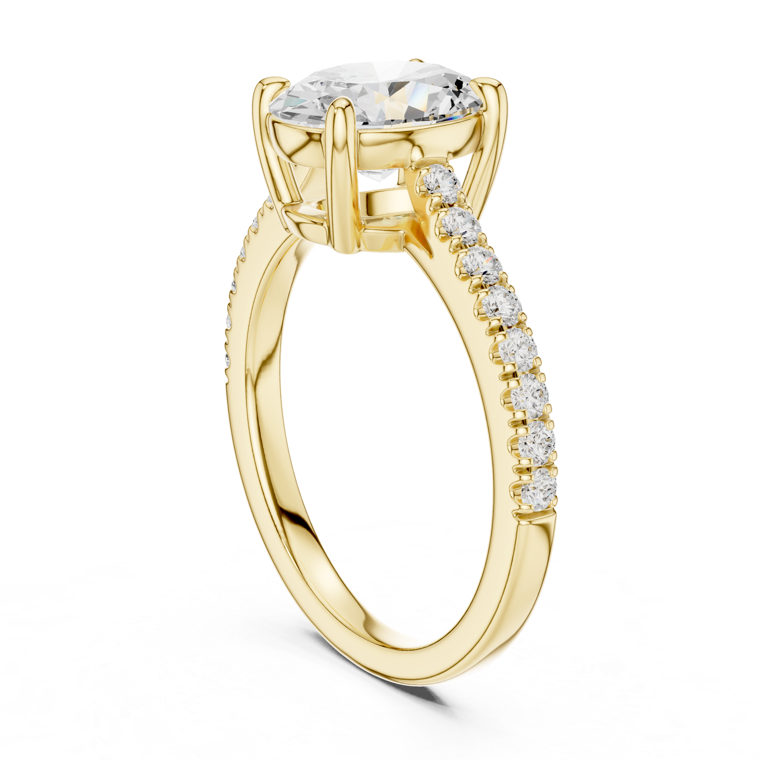 Oval Cut Pavé Diamond Engagement Ring