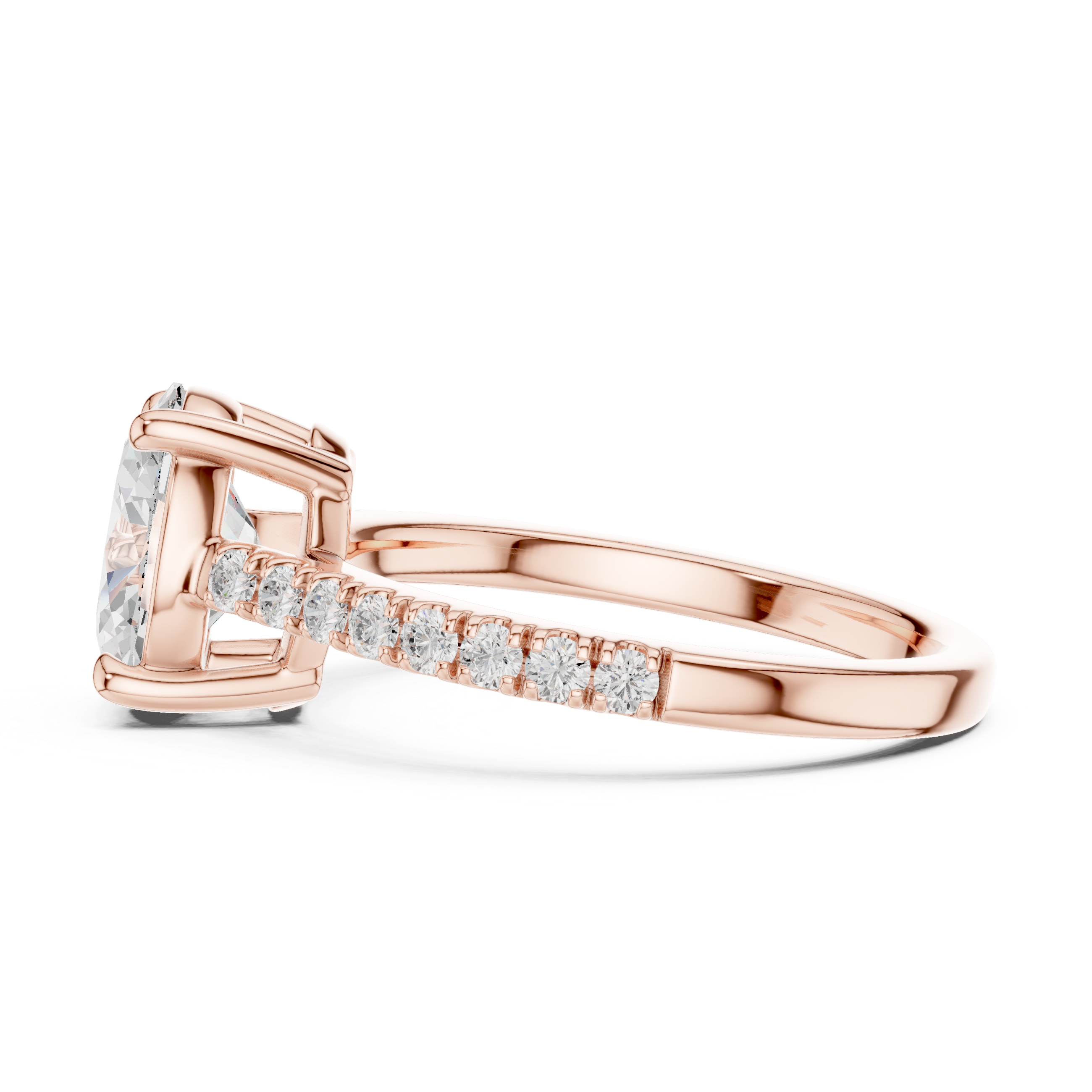 Oval Cut Pavé Diamond Engagement Ring